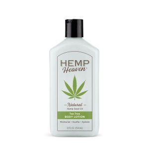 Hemp Heaven Moisturizing Body Lotion, Tea Tree Scent made with Natural Hemp Seed Oil For Men & Women - 12 oz - Made in USA